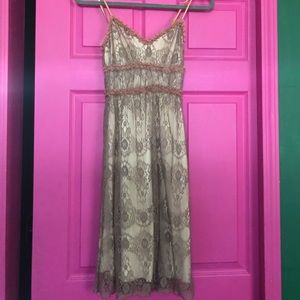 Lace spaghetti strap, knee length